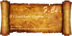 Filusztek Csaba névjegykártya