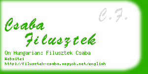 csaba filusztek business card